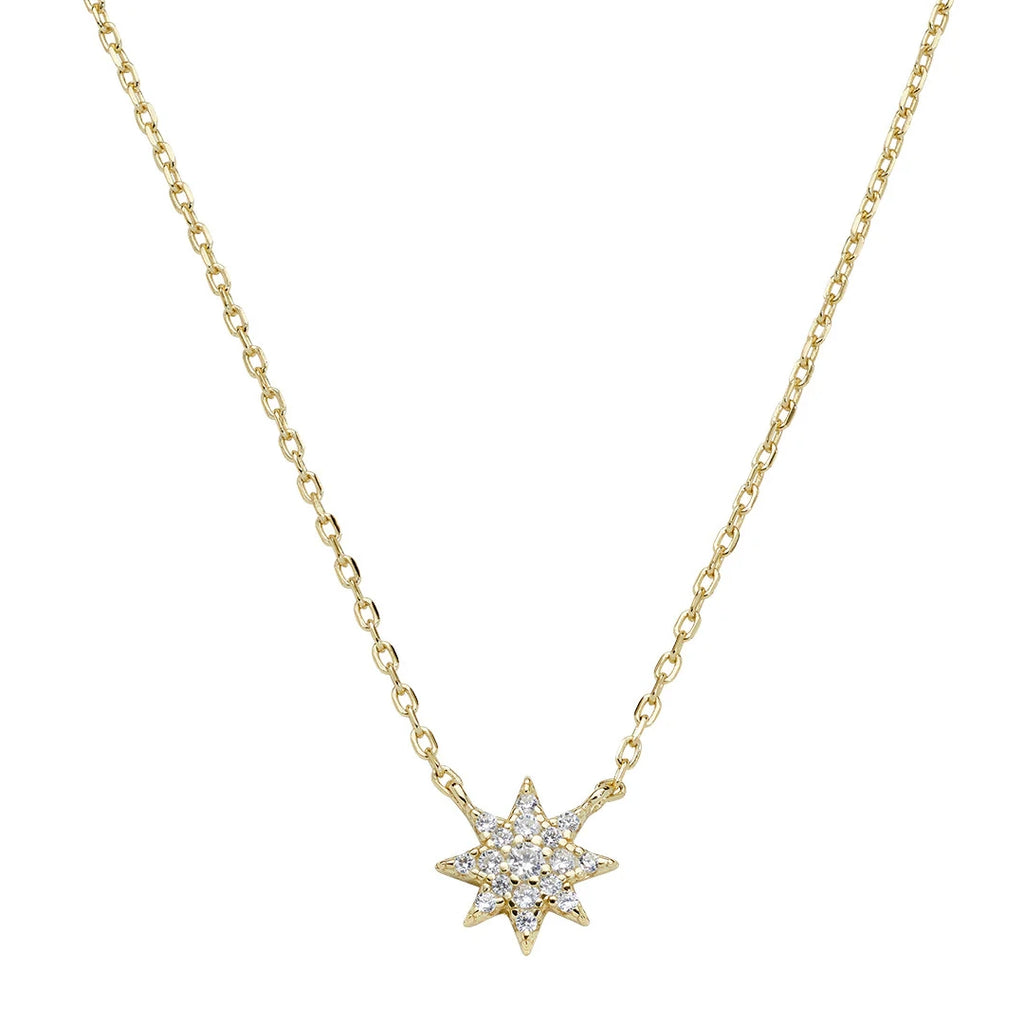 Collana Amen Stella Piccola Pavé Argento 925 Dorata CLSOPGBZ3