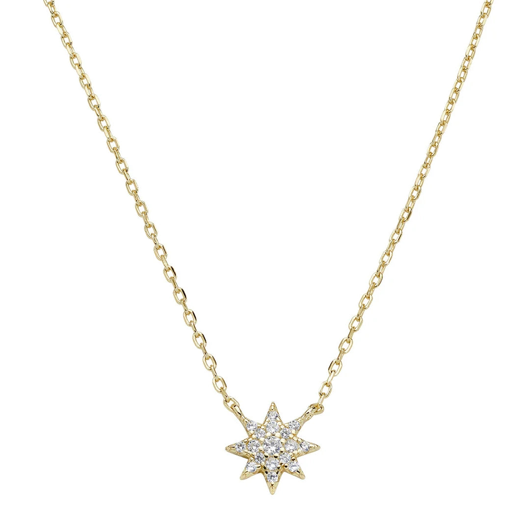 Collana Amen Stella Piccola Pavé Argento 925 Dorata CLSOPGBZ3