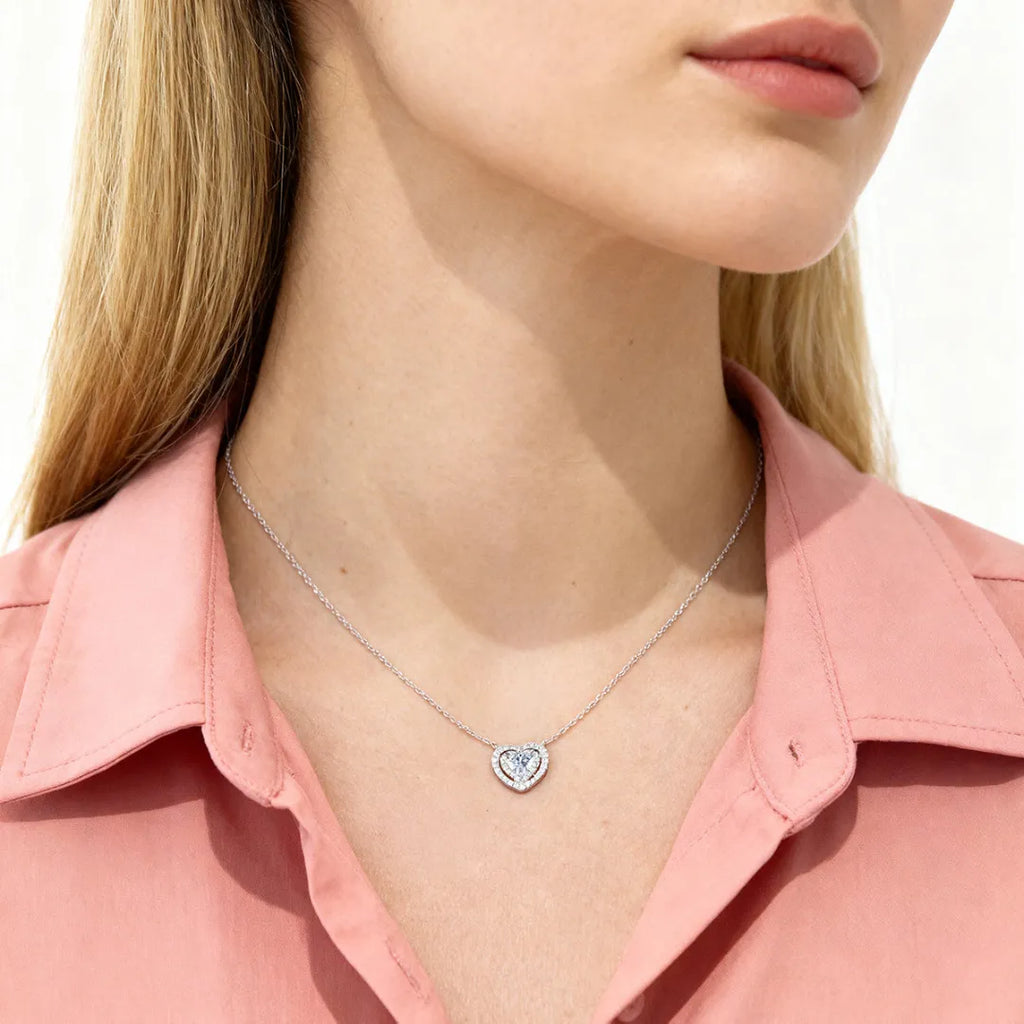 Collana Batticuore con Zircone Bianco in Argento CLPHSIBBBZ