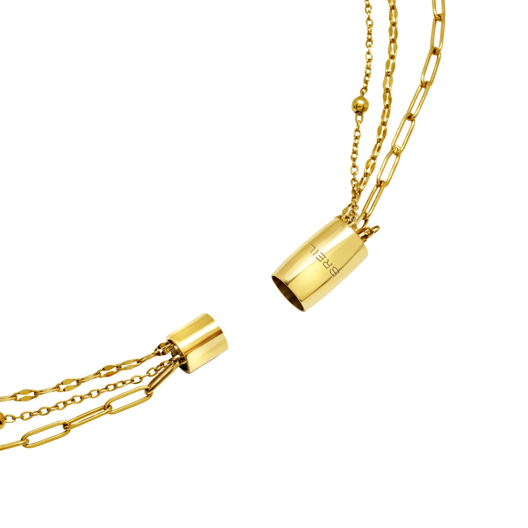 Collana Breil Magnetica System Acciaio Dorato e Perla di Fiume TJ3761