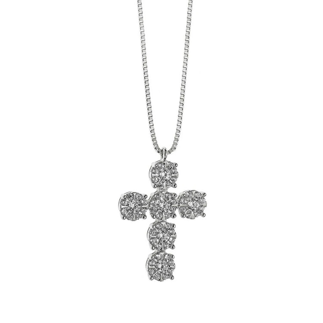 Collana Comete Lumiere Oro Bianco 750 con Diamanti Bianchi GLB 1034