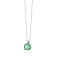 Collana Comete Oro Bianco 18kt Diamante e Smeraldo Tondo GLB 1382