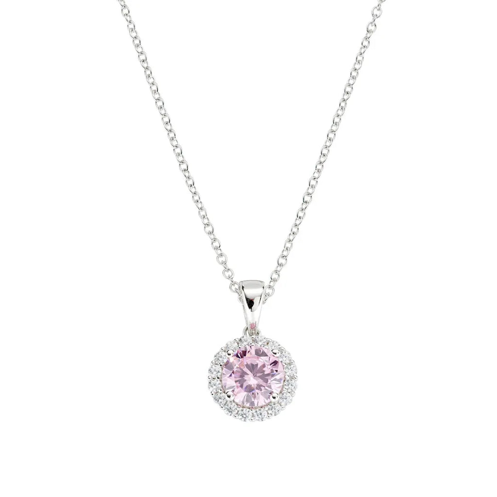 Collana Diamond con Zircone tondo Rosa CLLUBOBBROZ