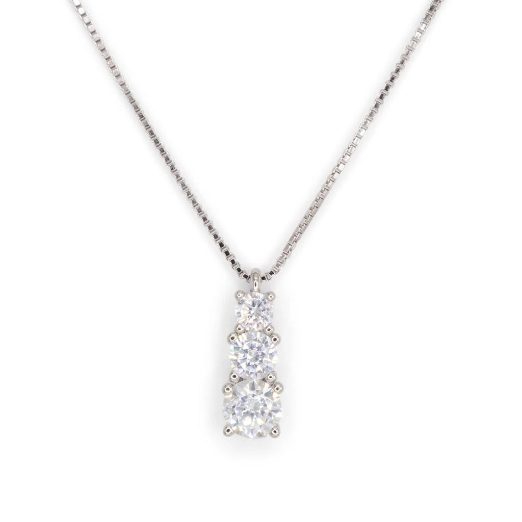 Collana Dilvdò Pendant Degradè Point Light Argento Zirconi Bianchi