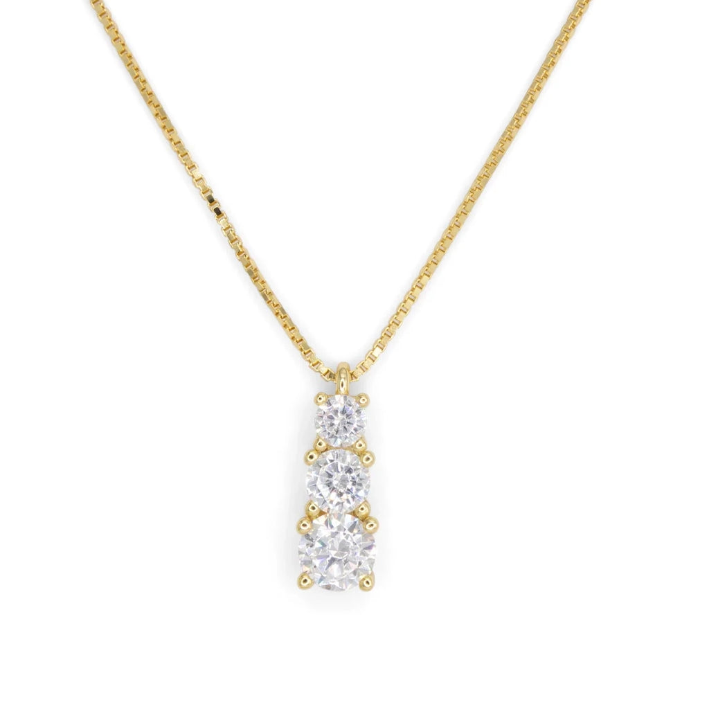 Collana Dilvdò Pendant Degradè Point Light Dorato Zirconi Bianchi