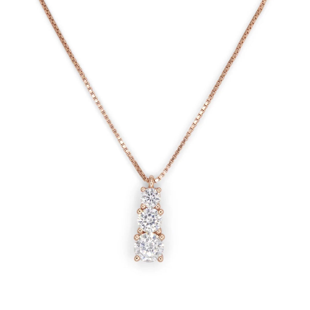 Collana Dilvdò Pendant Degradè Point Light Rosè Zirconi Bianchi