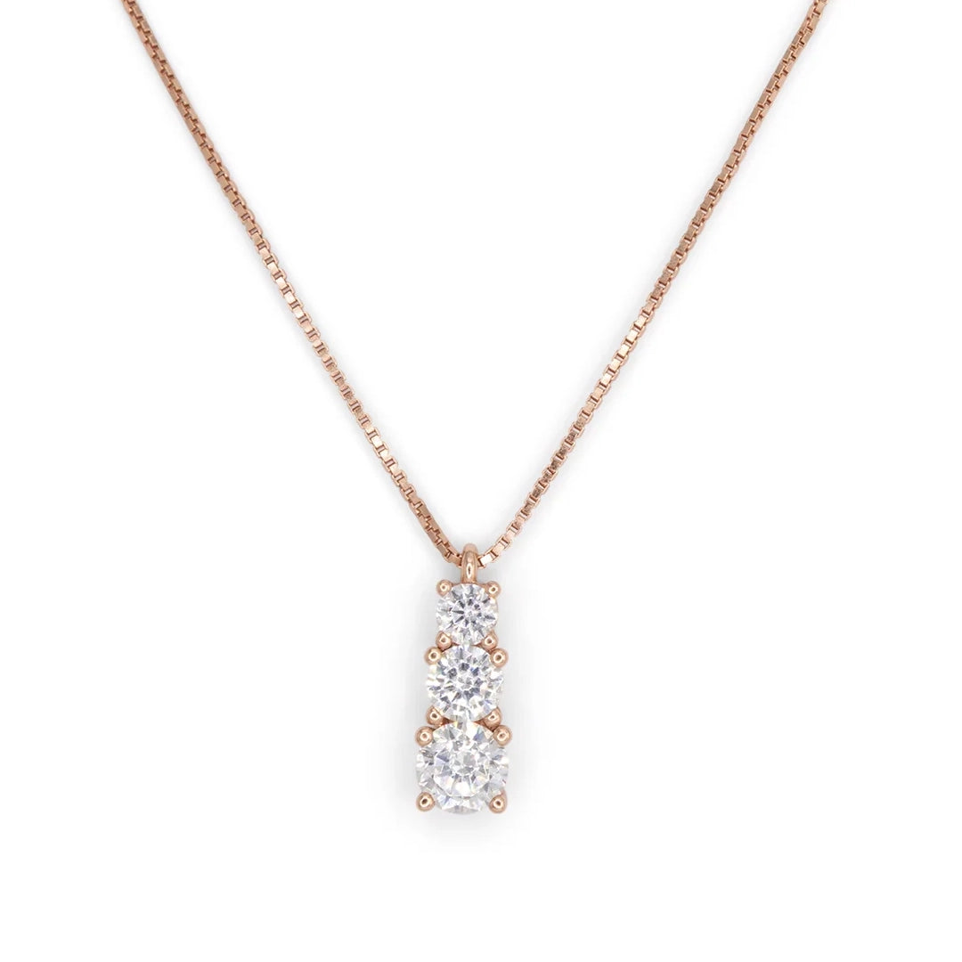 Collana Dilvdò Pendant Degradè Point Light Rosè Zirconi Bianchi