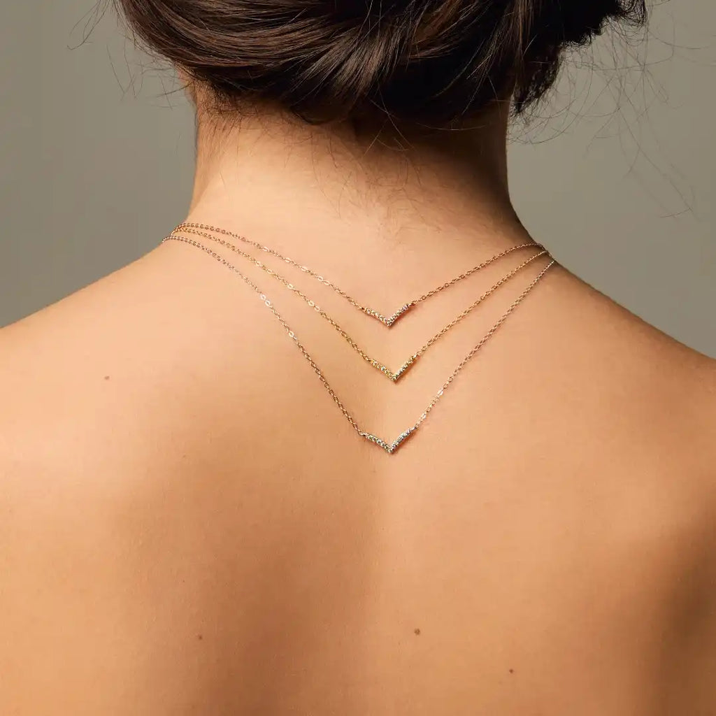 Collana Dilvdò V Rosè Zirconi Bianchi