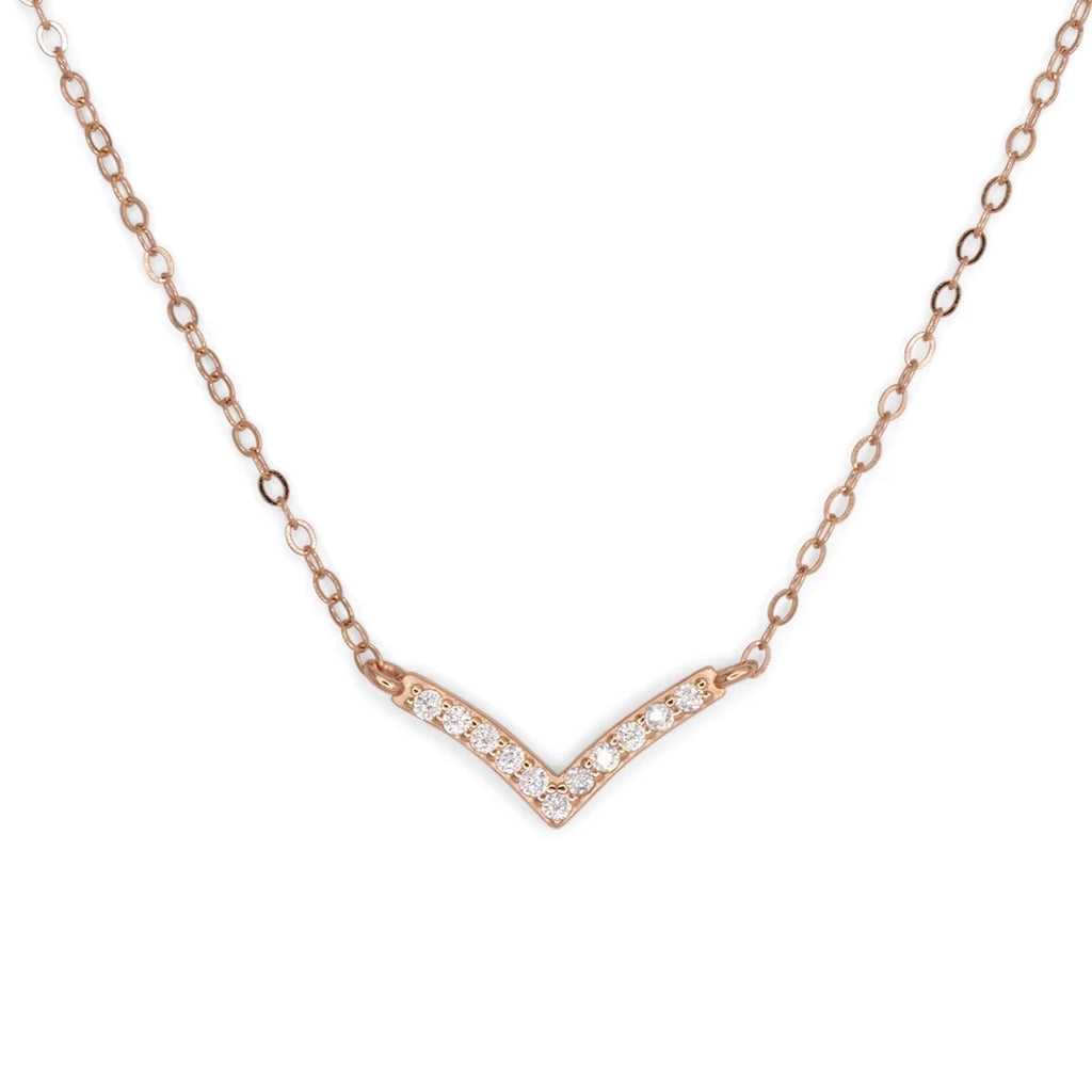 Collana Dilvdò V Rosè Zirconi Bianchi