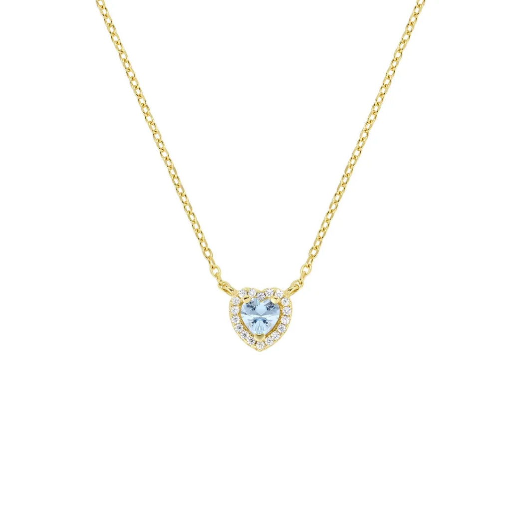 Collana Dolce Cuore Acquamarina in Argento Dorato CLTICUGACZ