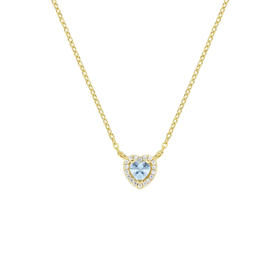 Collana Dolce Cuore Acquamarina in Argento Dorato CLTICUGACZ