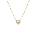Collana Dolce Cuore Rosa Morganite in Argento Dorato CLTICUGMOZ