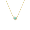 Collana Dolce Cuore Verde Acqua in Argento Dorato CLTICUGVAZ
