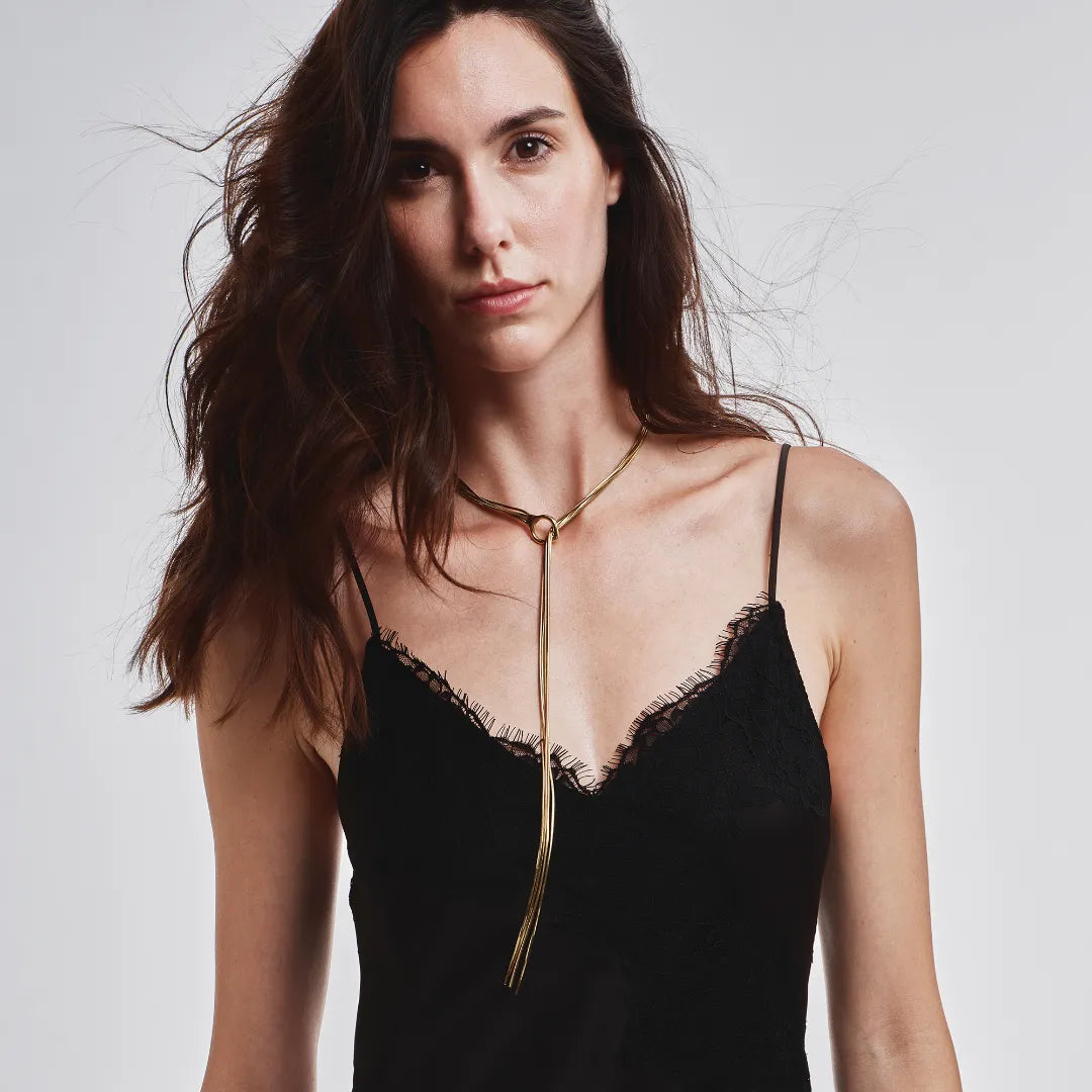 Collana Falling Star Acciaio Dorato TJ4182