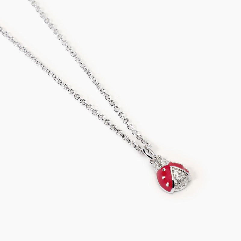 Collana Gioiello Coccinella Argento 925‰ Zirconi Smalto Mabina Gioielli 553708
