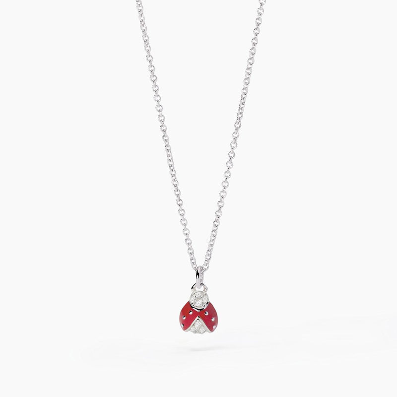Collana Gioiello Coccinella Argento 925‰ Zirconi Smalto Mabina Gioielli 553708