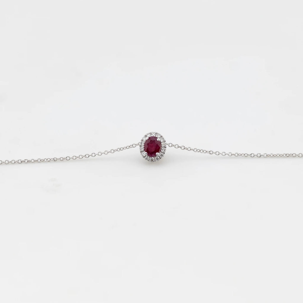 Collana Gioiello Dora Salvini Oro Bianco Diamanti Rubino 20057645