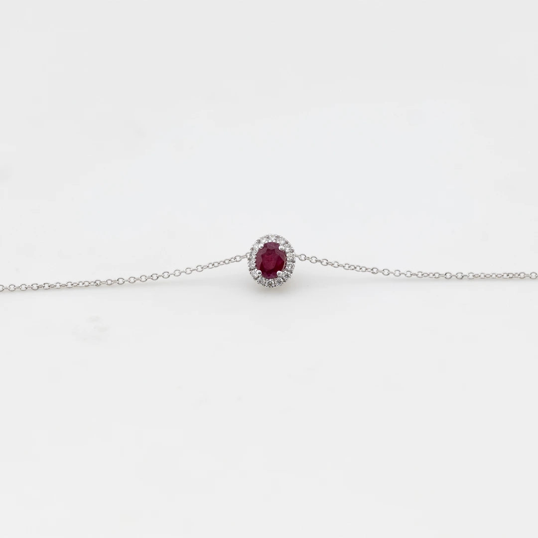 Collana Gioiello Dora Salvini Oro Bianco Diamanti Rubino 20057645