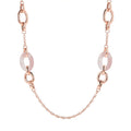 Collana Gioiello Lunga Maglie Ovali Quarzo Rosa Bronzallure WSBZ01622.RQ