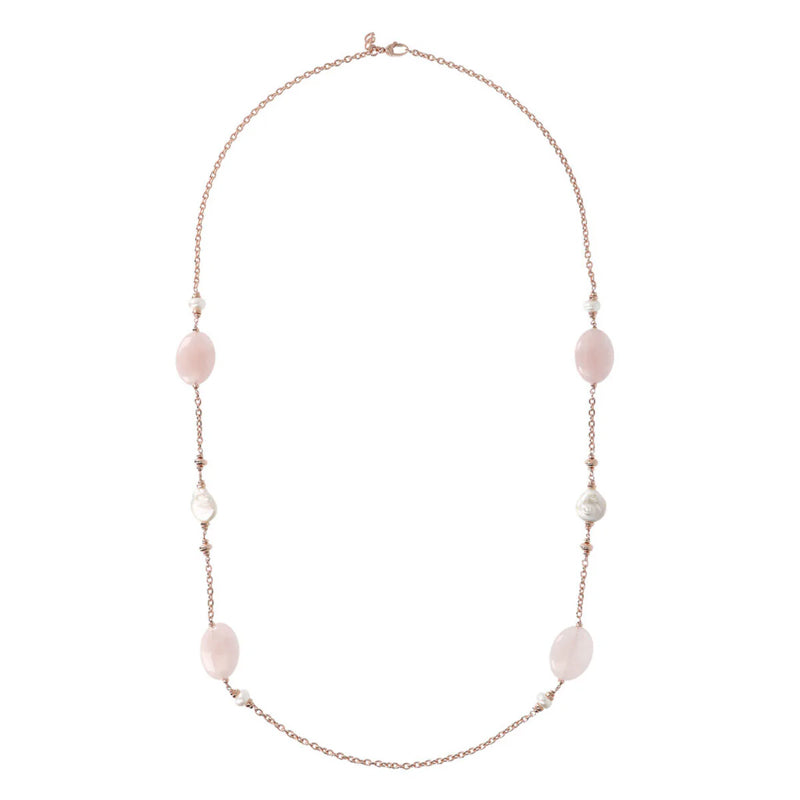 Collana Gioiello Lunga Pietre Perle Bianche Bronzallure WSBZ01410.PRL+RQ