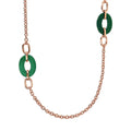 Collana Gioiello Rolo Maglie Traforate Agata Verde Ovale Bronzallure WSBZ02172.GAG