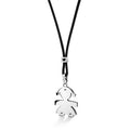 Collana I Classici Ciondolo Bimba Oro Bianco 375‰ Cordino Nero LeBebé LBB004-N