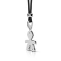 Collana I Classici Ciondolo Bimbo Oro Bianco 375‰ Cordino Nero LeBebé LBB002-N