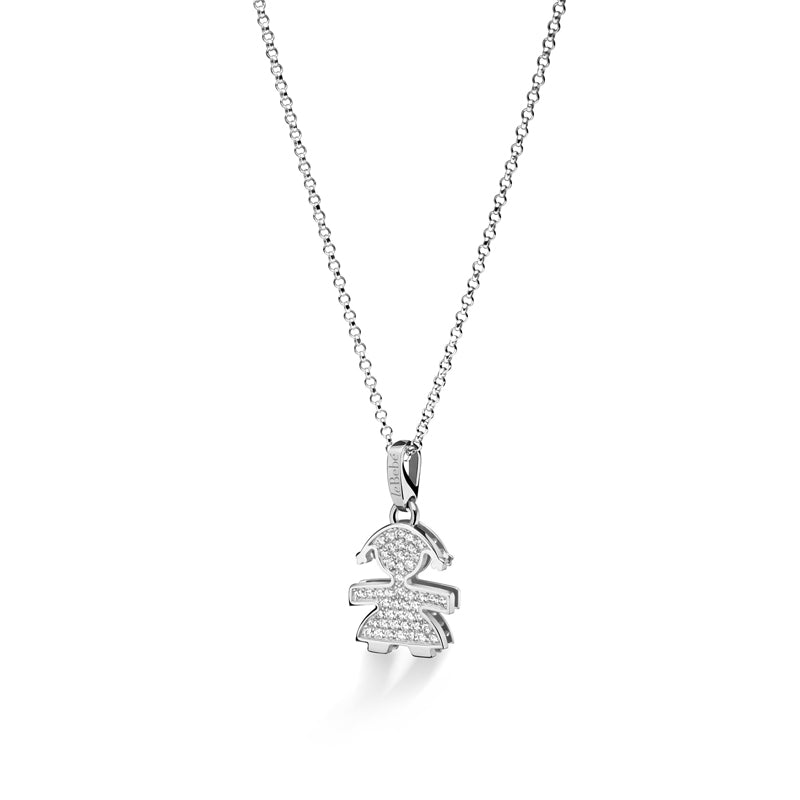 Collana I Preziosi Bimba Oro Bianco 750‰ Diamanti LeBebé LBB152