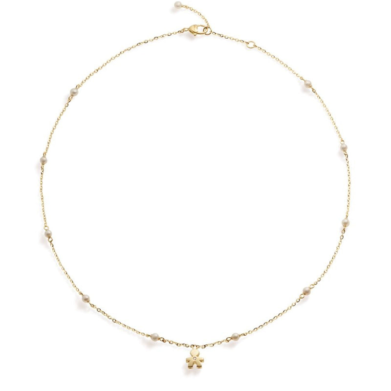 Collana Le Perle Bimbo Perle Oro Giallo 375‰ Diamante LeBebé LBB830