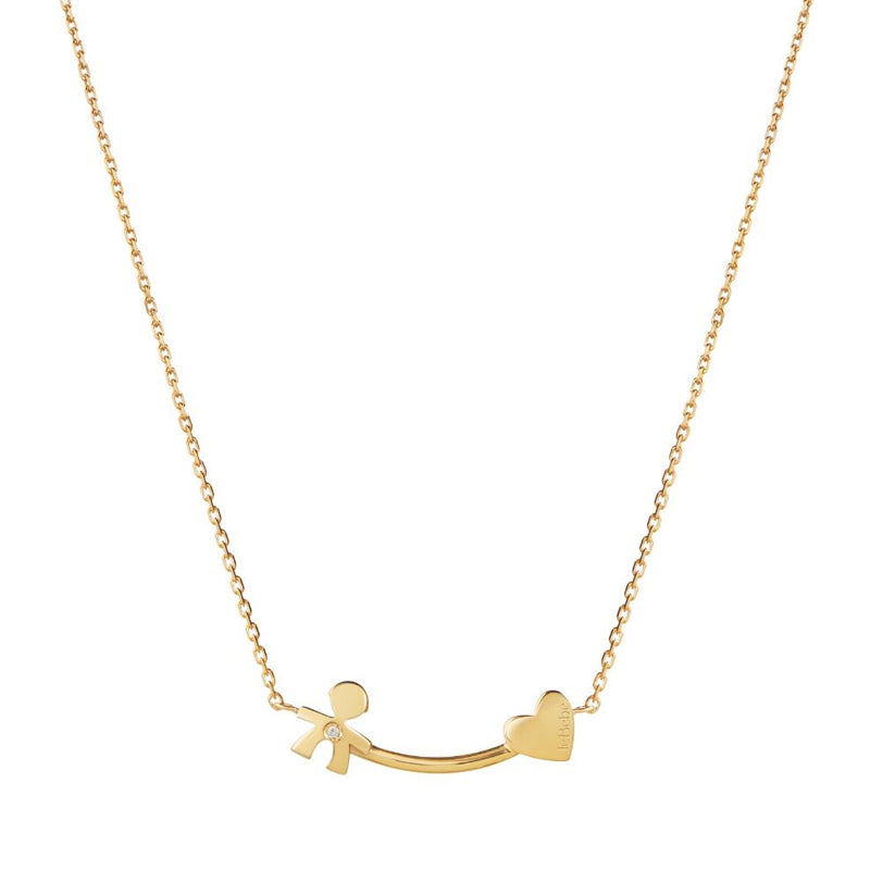 Collana Les Petits Bimbo Cuore Oro Giallo 375‰ Diamante LeBebé LBB730