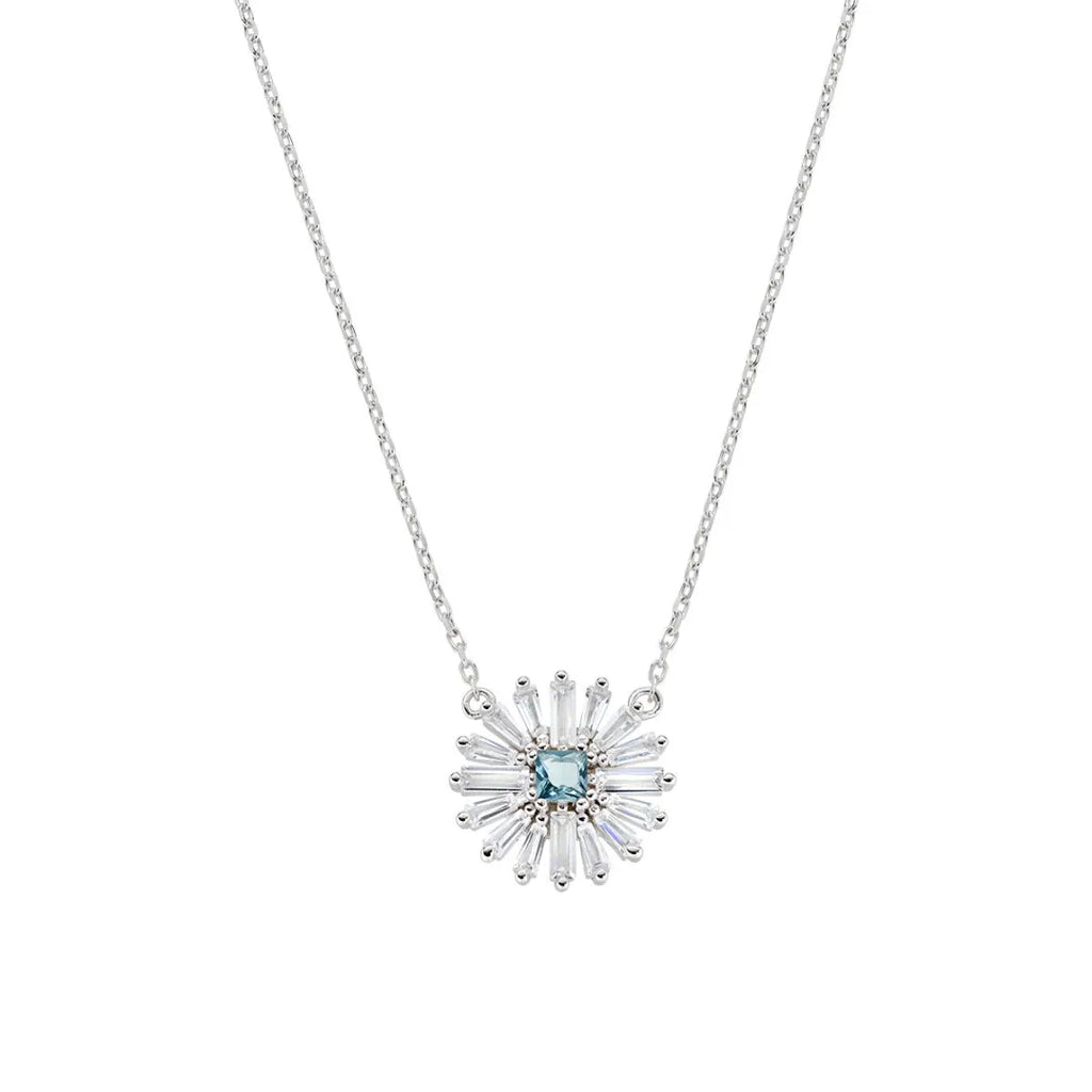 Collana Margherite con Centrale Blu London in Argento CLFLDABBLBZ