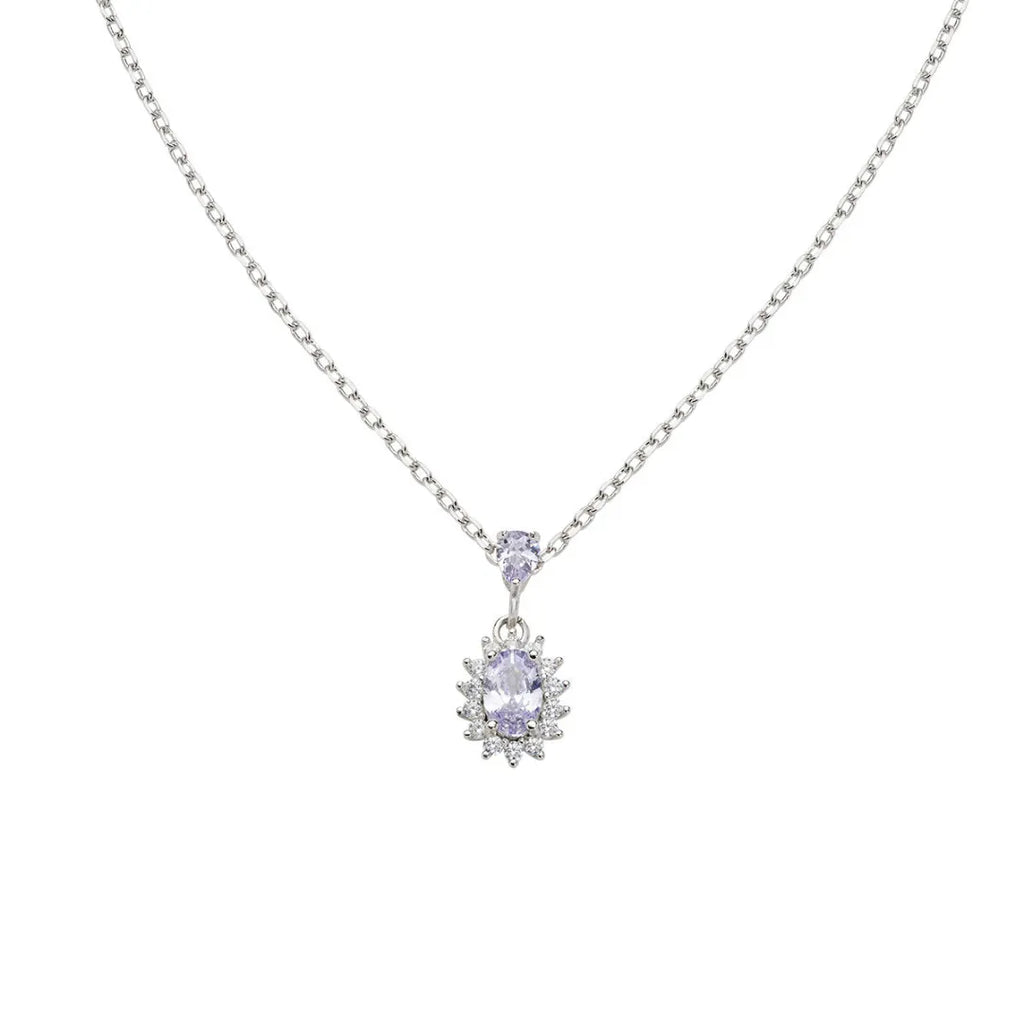 Collana Mini Royal Lady con Zircone Lillà CLLDPBBLA1