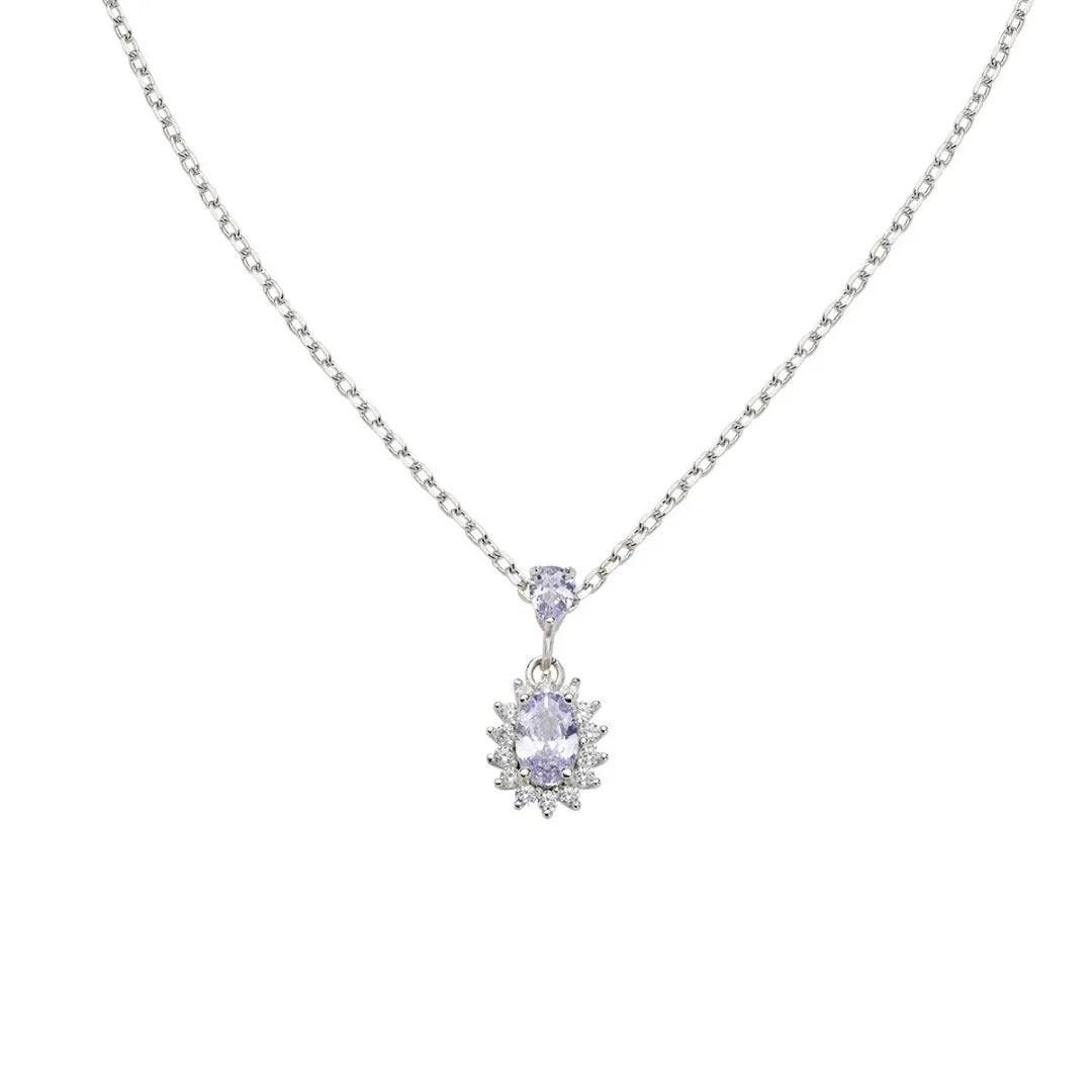Collana Mini Royal Lady con Zircone Lillà CLLDPBBLA1