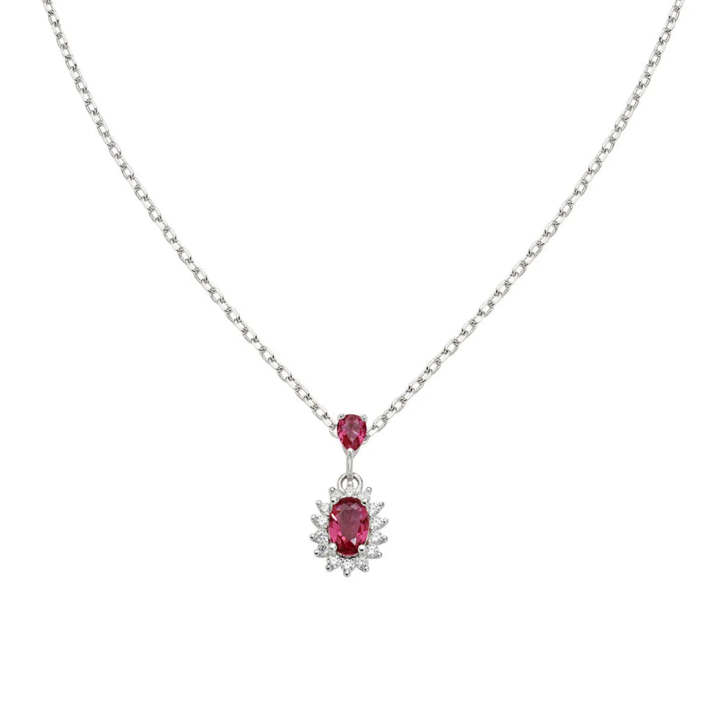 Collana Mini Royal Lady con Zircone Rosso Ciliegia CLLDPBBCI1