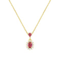 Collana Mini Royal Lady Dorata con Zircone Rosso Ciliegia in Argento CLLDPGBCI1