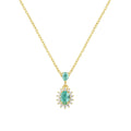 Collana Mini Royal Lady Dorata con Zircone Verde Acqua in Argento CLLDPGBVA1