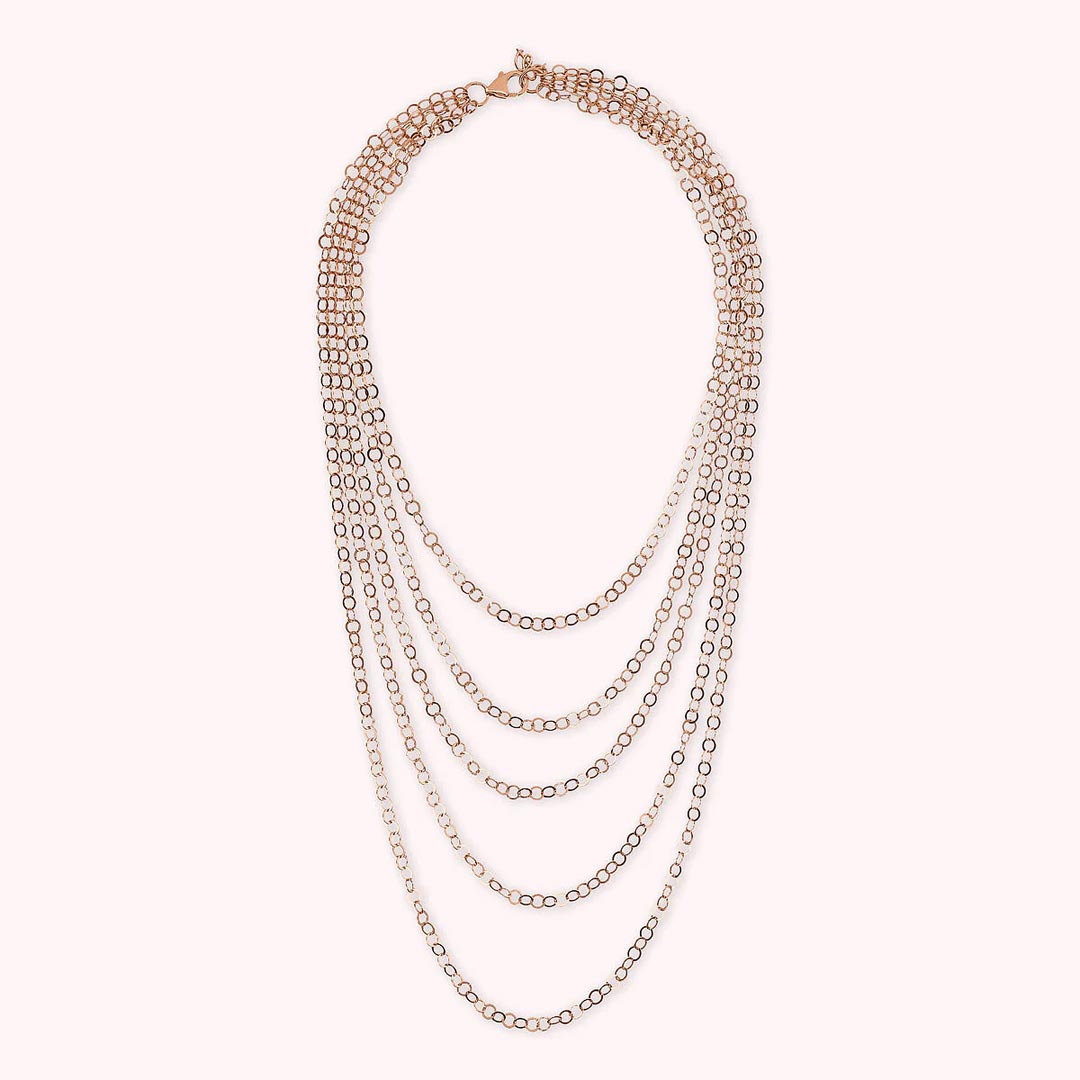 Collana Multifilo Graduata Catena Rolo Piatta Lucida WSBZ02354R