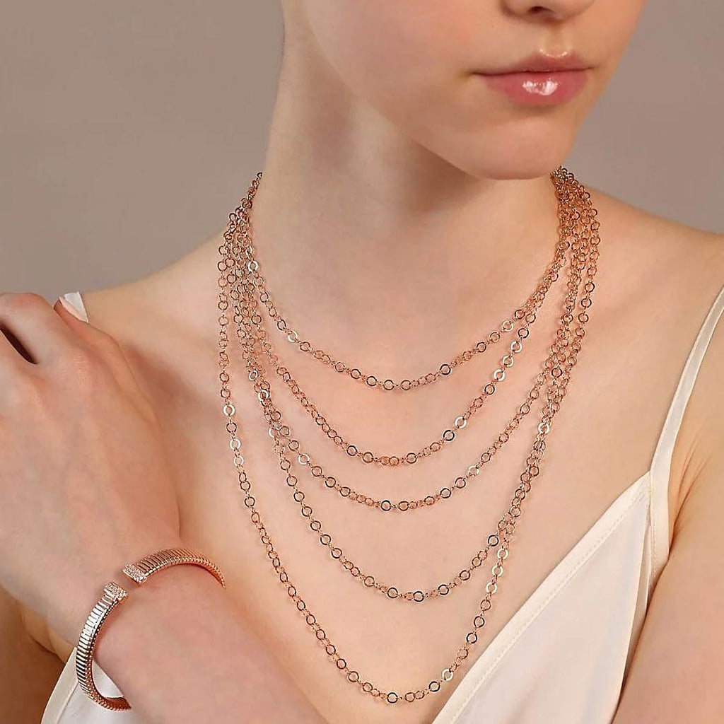 Collana Multifilo Graduata Catena Rolo Piatta Lucida WSBZ02354R