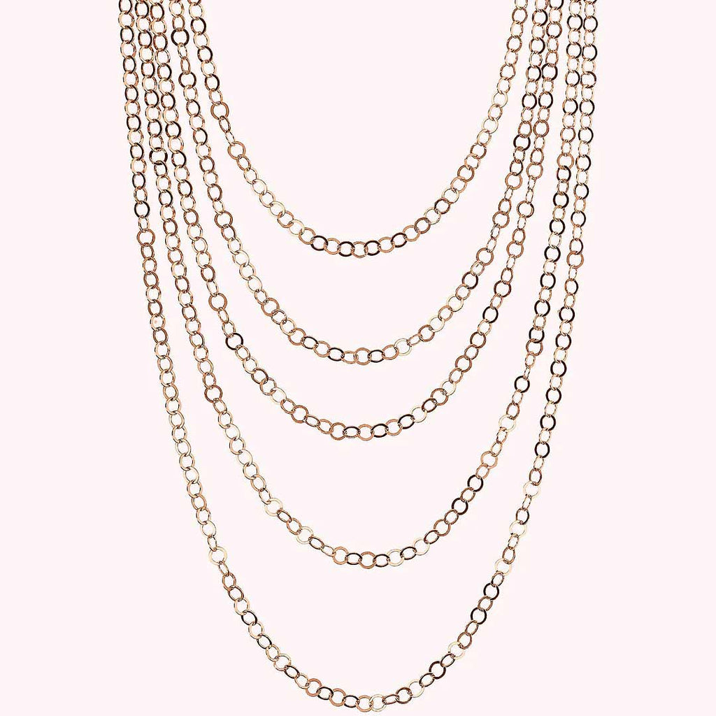 Collana Multifilo Graduata Catena Rolo Piatta Lucida WSBZ02354R