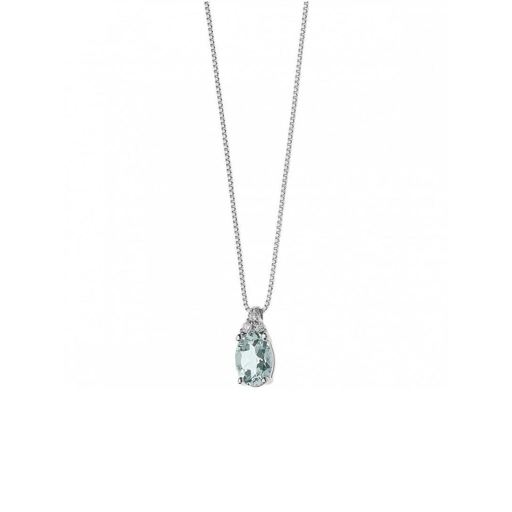 Collana Oro Diamanti e Acquamarina Comete GLQ 263