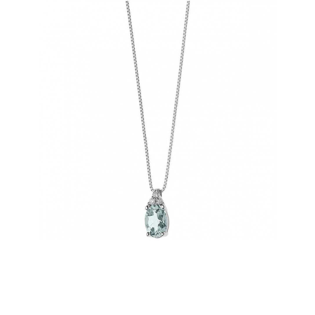 Collana Oro Diamanti e Acquamarina Comete GLQ 263