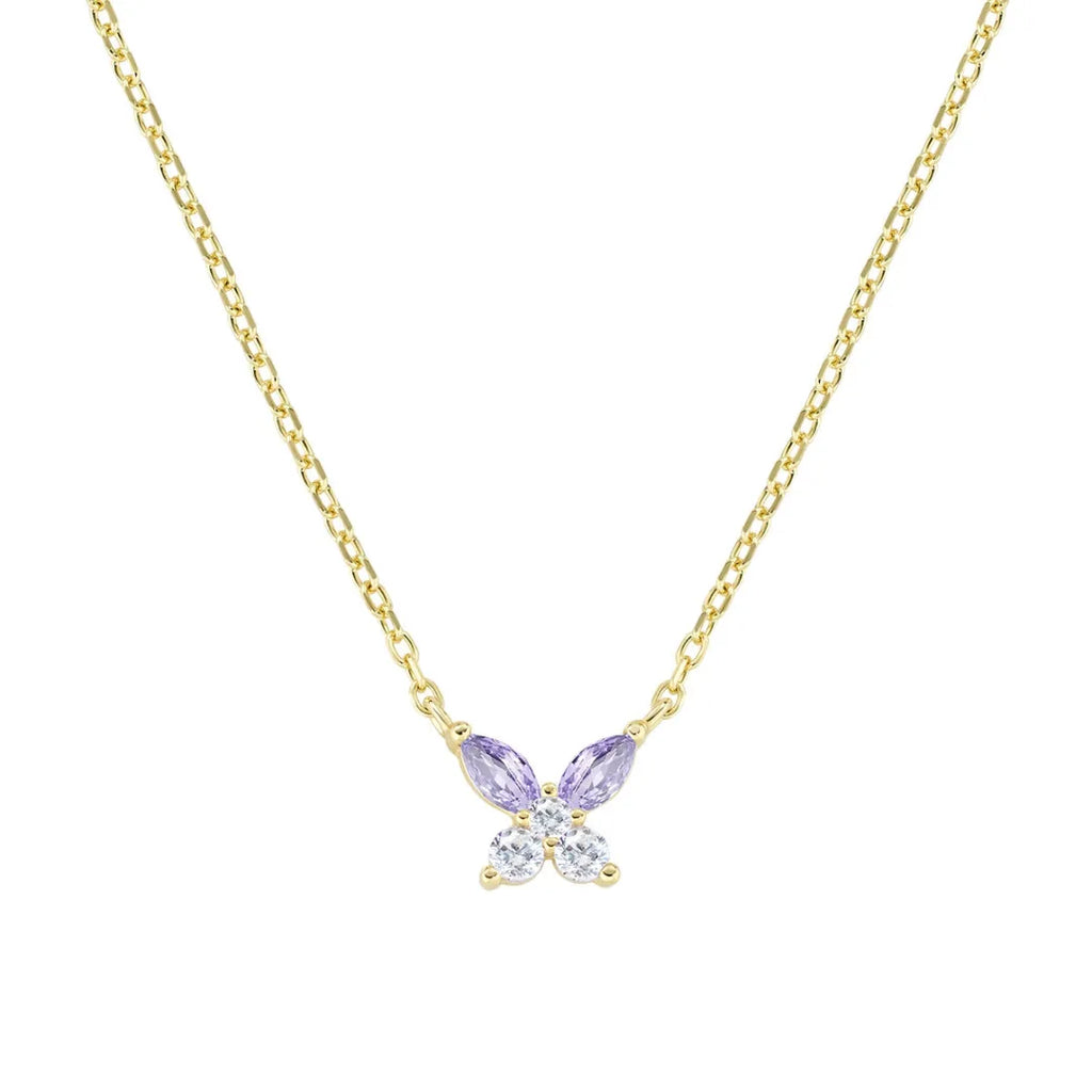 Collana Petali Lilla Dorata in Argento CLBUTGBLA