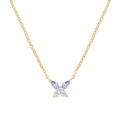 Collana Petali Lilla Dorata in Argento CLBUTGBLA