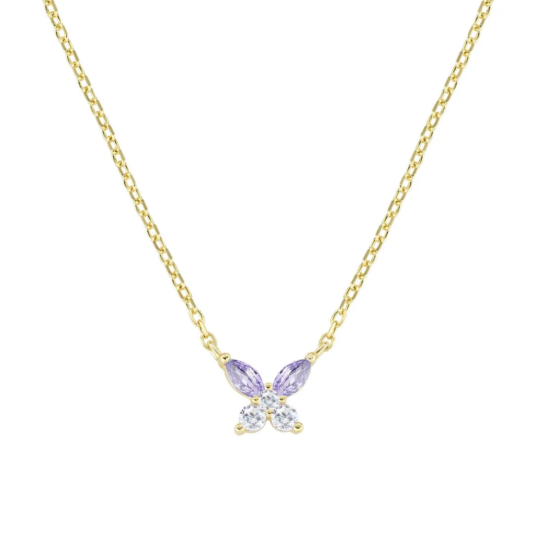 Collana Petali Lilla Dorata in Argento CLBUTGBLA
