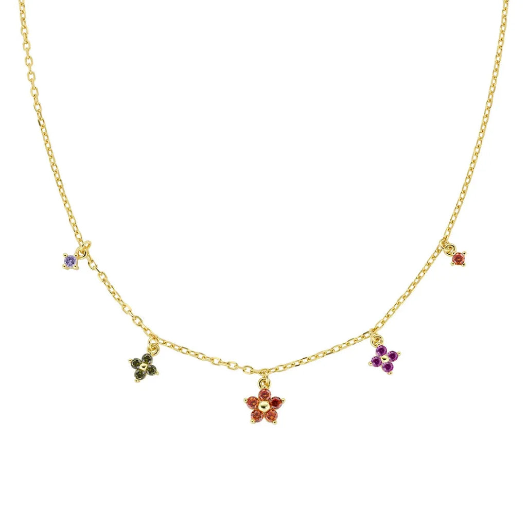 Collana Primula Arancione Dorata in Argento CLFIMGAR1