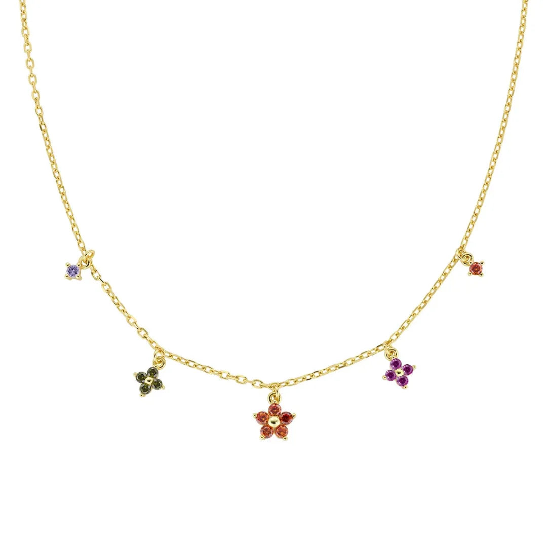 Collana Primula Arancione Dorata in Argento CLFIMGAR1