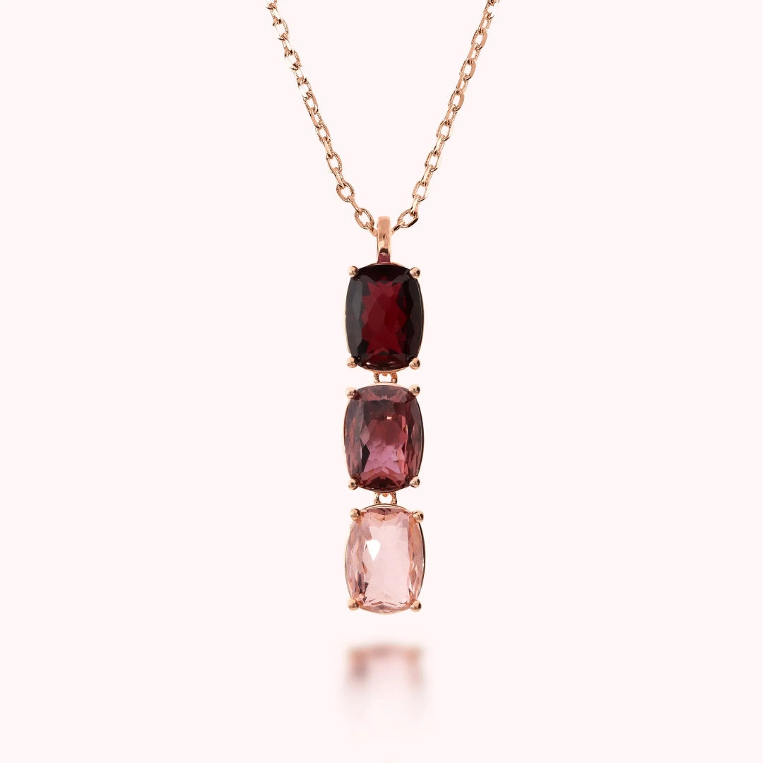 Collana Trilogy Bronzallure Prisma Gem Taglio Mosaico Bordeaux WSBZ02291.RUB-MOR