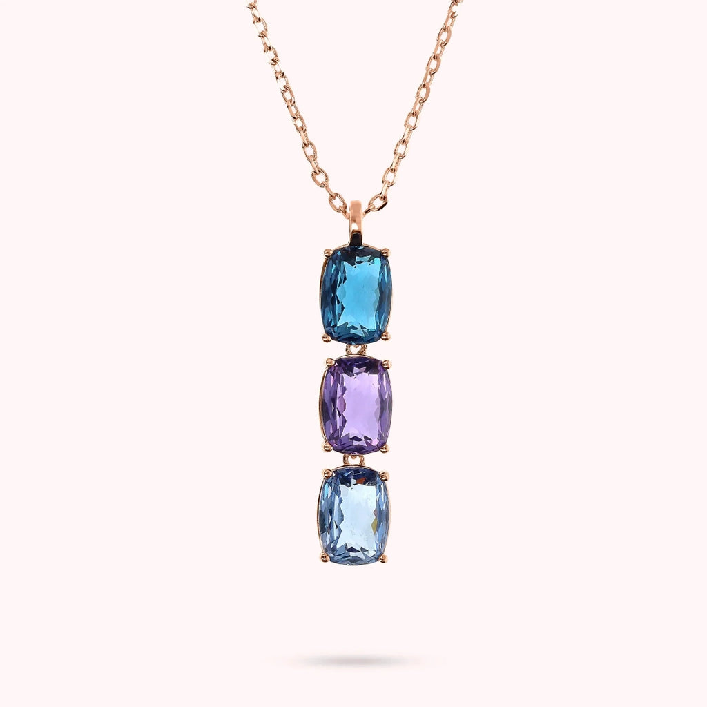 Collana Trilogy Bronzallure Prisma Gem Taglio Mosaico WSBZ02291.BLU-SP