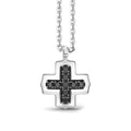 Collana Zancan Argento 925 Croce Greca e Spinelli Neri EXC439