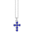Collana Zancan Argento 925 Rodiato Croce e Spinelli Blu ESC220-BL